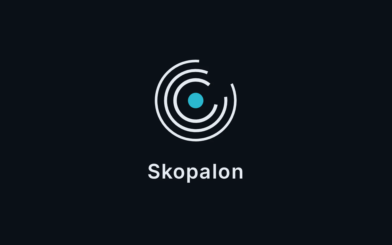 Skopalon : le logo du cockpit, cercles gradués et point d'observation.