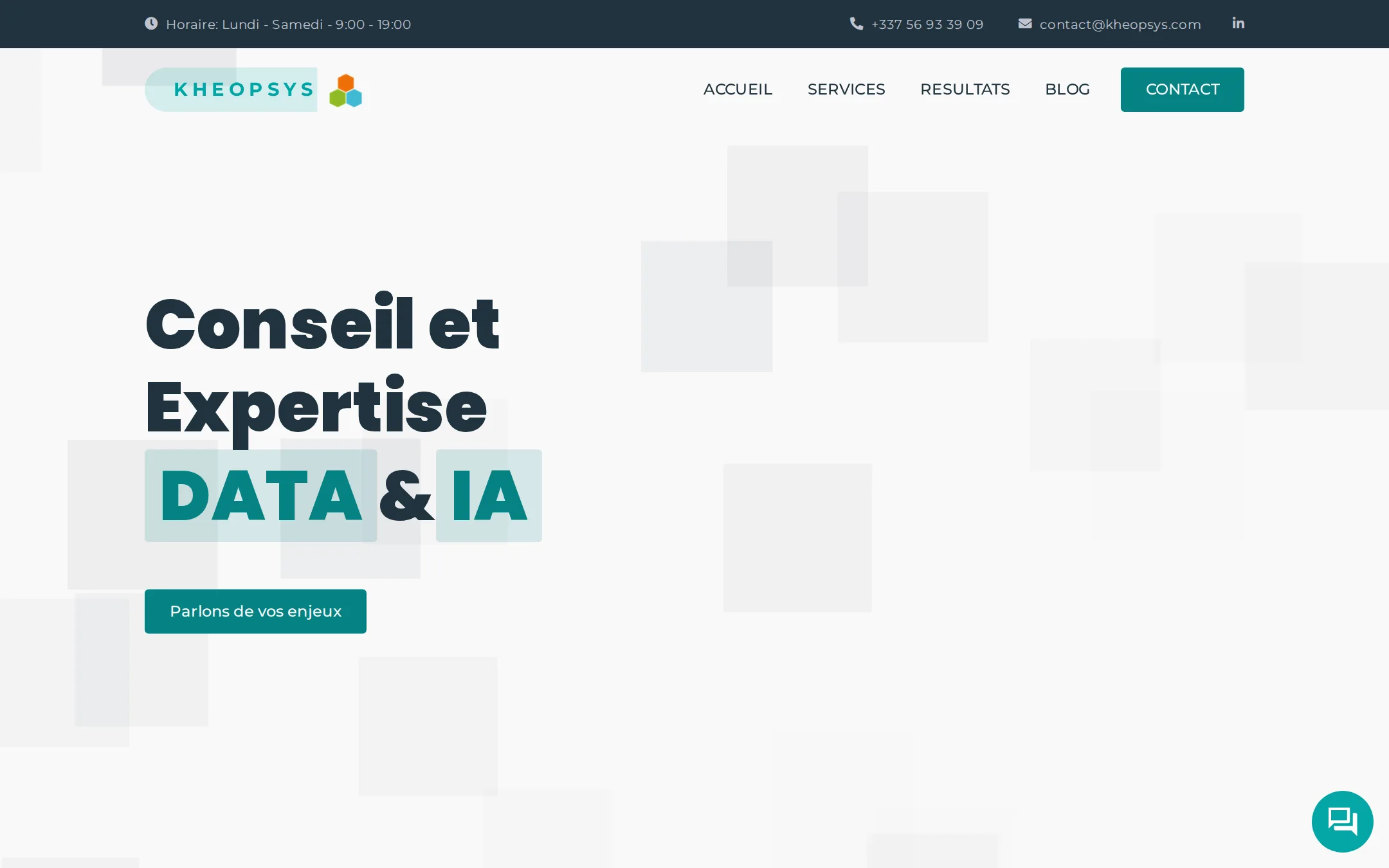 Page d'accueil de Kheopsys
