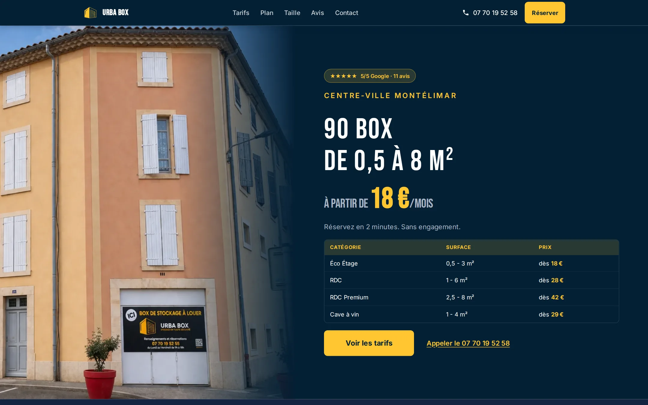 Page d'accueil d'Urbabox